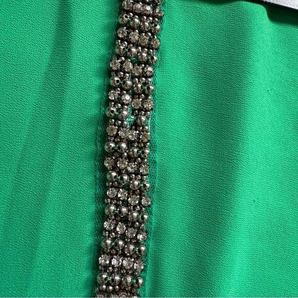 Sz Small Naked Zebra Long Sleeve Rhinestone Silver Beaded Going out top - Picture 6 of 11